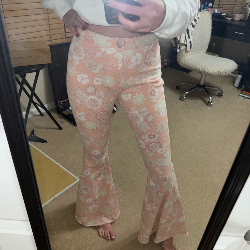 Alter’d State Floral Pink Flare Pants